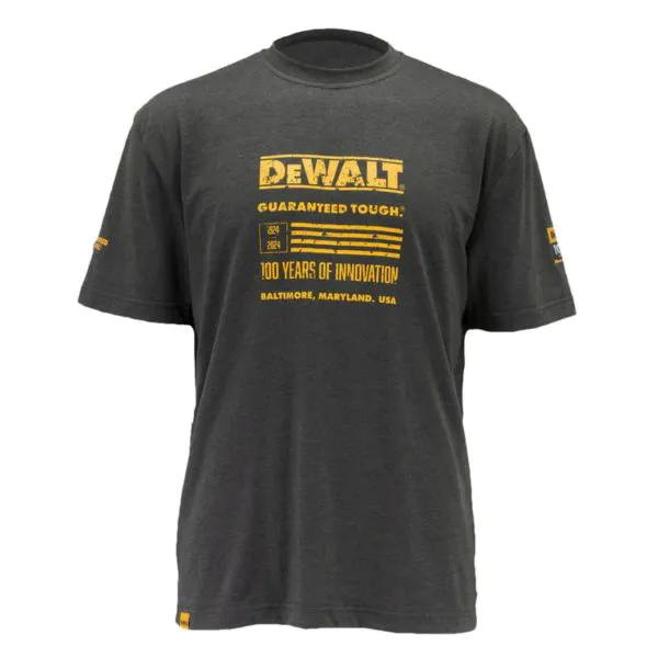 Работна тениска DeWalt 100 Year T-Shirt DWC240-004-XL - XL, сива
