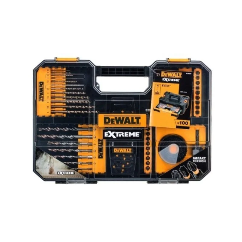 Комплект свредла и аксесоари - DeWALT, 100 части, DT70620-QZ