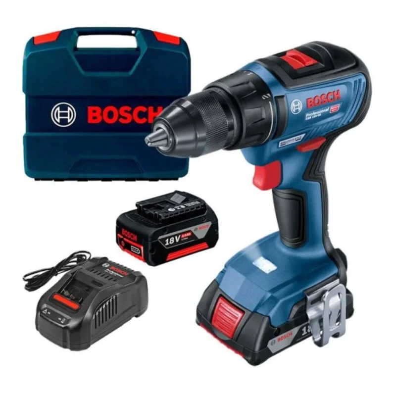 Акумулаторен винтоверт - Bosch, GSR 18V-50, комплект с GBA 2Ah, GBA 5Ah, GAL1880 и L-CASE, 06019H5003