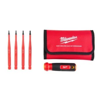 Изолирана многобитова отвертка Milwaukee 4 в 1 VDE TORX, в калъф, 4932493658