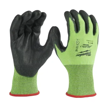 Работни ръкавици - Milwaukee, Hi-Vis Cut E, размер 9, 4932479933