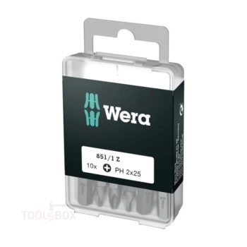 Комплект битове WERA 851/1 Z DIY PH2 x 25 мм, 10 бр., 05072401001