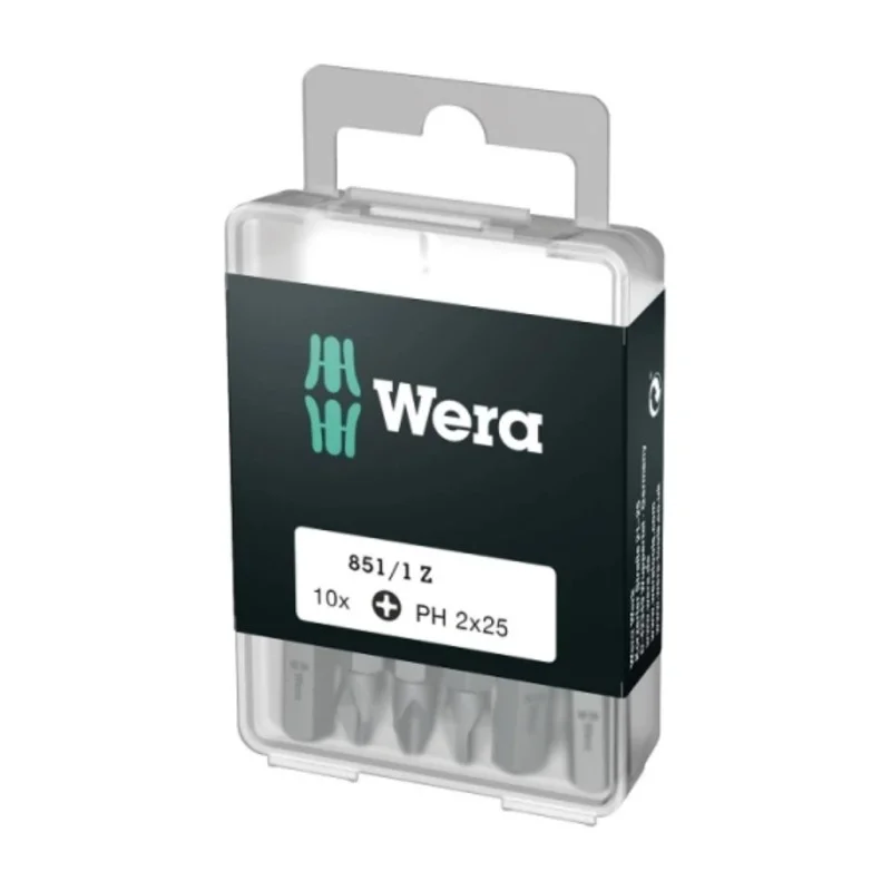 Комплект битове WERA 851/1 Z DIY PH2 × 25 мм, 10 бр., 05072401001