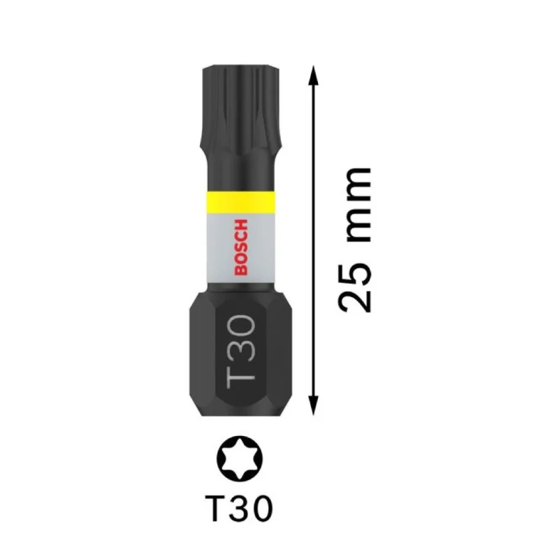 Битове за винтоверт Bosch PRO Impact T30 2608522477, 25 мм, 2 бр.
