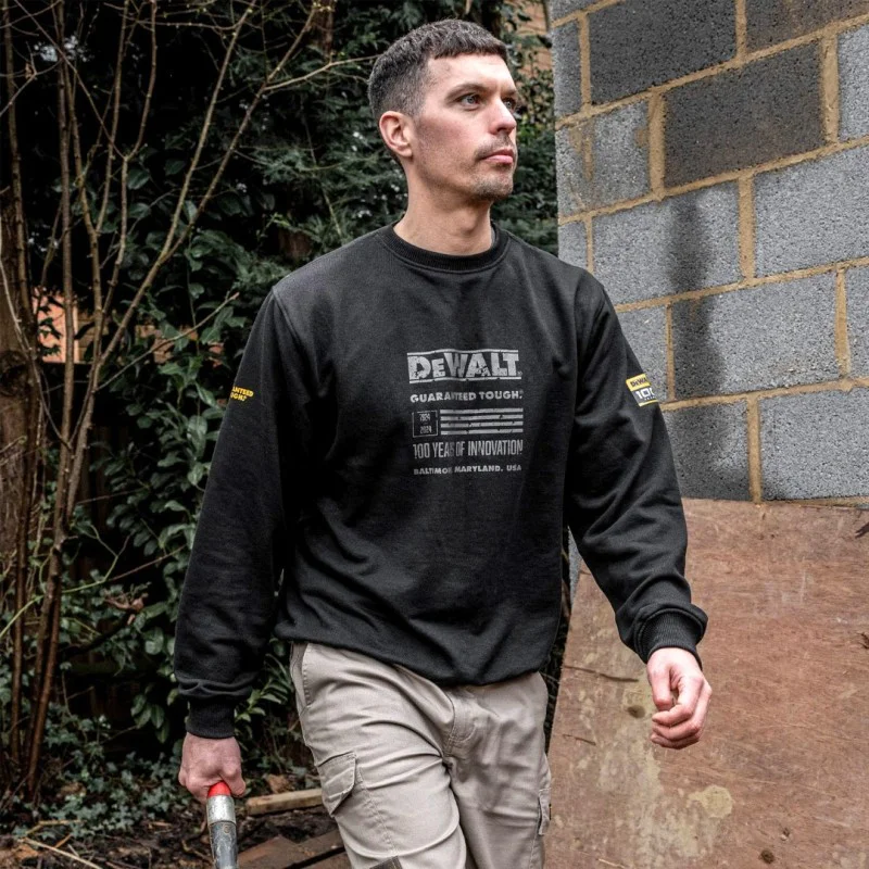 Суитшърт DEWALT DWC237-001, 100 Year Graphic Sweatshirt Black