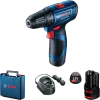 Акумулаторен винтоверт Bosch Professional GSR 120-LI, 2 x 2,0 Ah, зарядно и куфар, 06019G8000