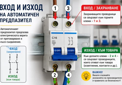 Вход и изход на автоматичен предпазител