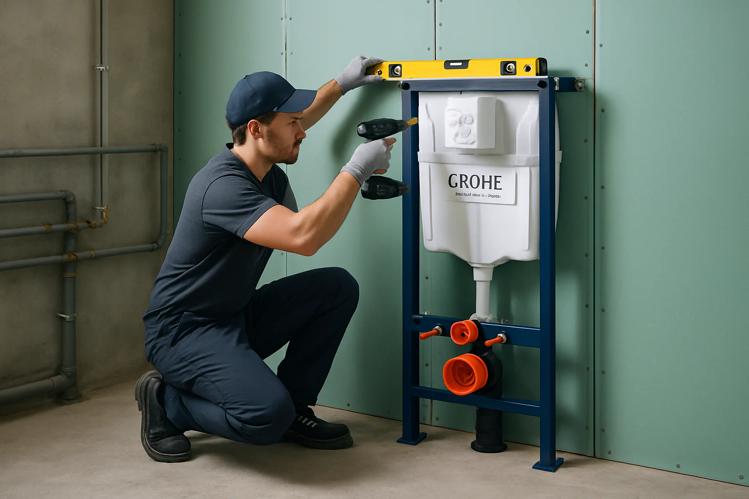 Монтаж на структура за вграждане grohe