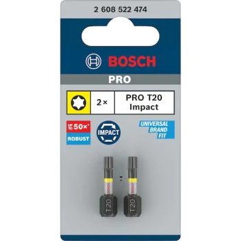 Бит за винтоверт Bosch Professional PRO Impact T20 2608522474, 25 мм, 2 бр.