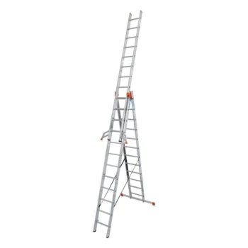 Алуминиева трираменна професионална стълба Krause Tribilo+ 3x12, 150 кг, 9.3 м, 129789