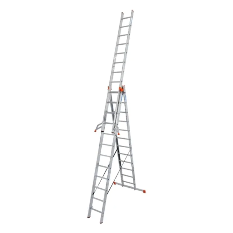 Алуминиева трираменна професионална стълба Krause Tribilo+ 3x12, 150 кг, 9.3 м, 129789