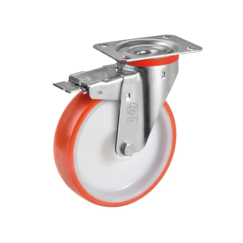 Промишлено колело Tellure Rota Series 60 с полиуретанов бандаж и INOX планка, 80 мм, 120 кг, 605101