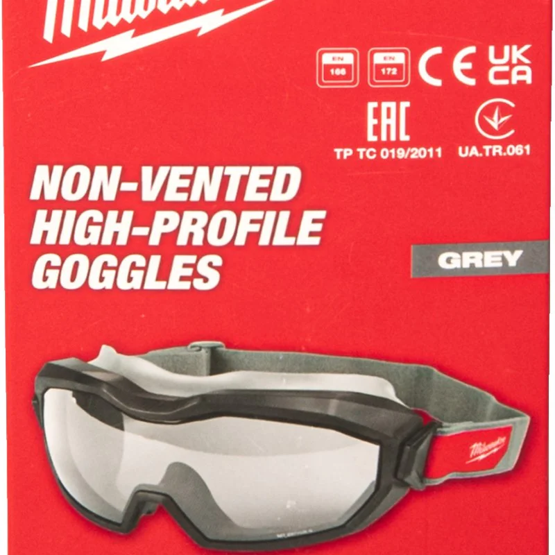 Goggle Safety Glasses - Milwaukee High-Profile Goggles Vented Clear - 4932493435 - Vented Clear
