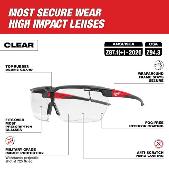 Предпазни очила над диоптрични очила Milwaukee Over The Glasses Clear 4932493439