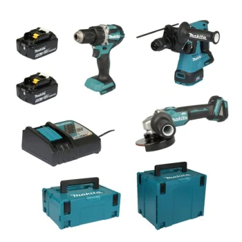Комплект акумулаторни машини Makita DLX3195JX1 LXT 18V с 3 безчеткови инструмента