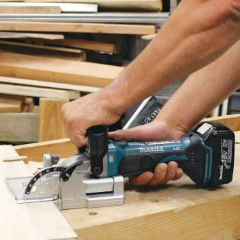 Фреза дърводелска за сглобки тип бисквитки Makita DPJ180Z, 18 V, 100 мм, 6500 об/м