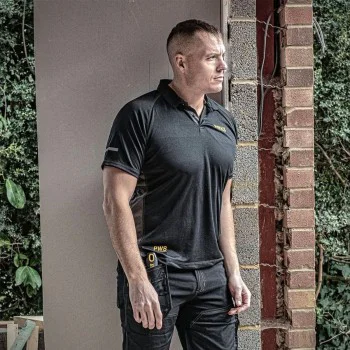 Тениска с яка и къс ръкав DEWALT PWS Polo Shirt Black / Grey