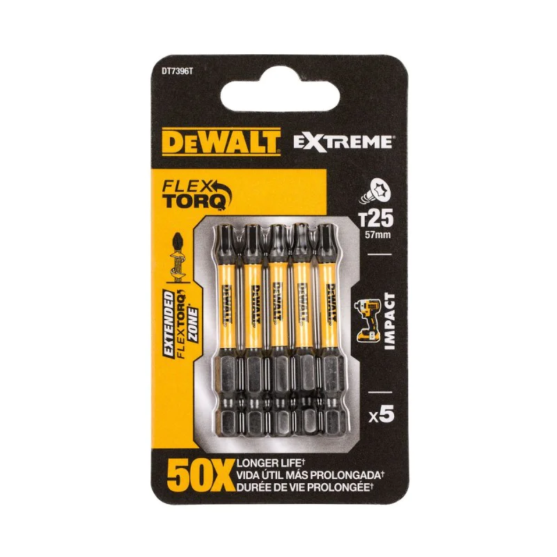 Impact bits DeWALT DT7396T, T25 - 5pcs