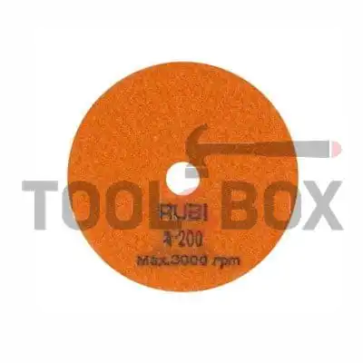 Diamond grinding wheel for granite, marble, stone and rock materials with Velcro back, P200 / Rubi 62972