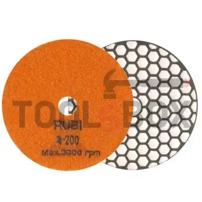 Diamond grinding wheel for granite, marble, stone and rock materials with Velcro back, P200 / Rubi 62972