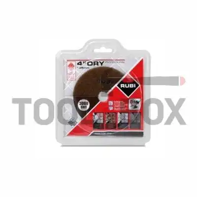 Diamond grinding wheel for granite, marble, stone and rock materials with Velcro back, P3000, Rubi 62976