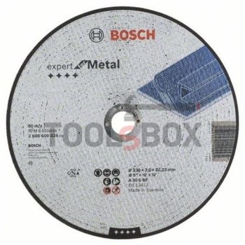 Диск за рязане на метал-прав Bosch A 30 S BF ф230 mm, 3,0 mm / 2608600324