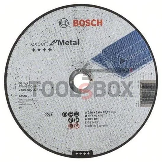 Диск за рязане на метал-прав Bosch A 30 S BF ф230 mm, 3,0 mm / 2608600324