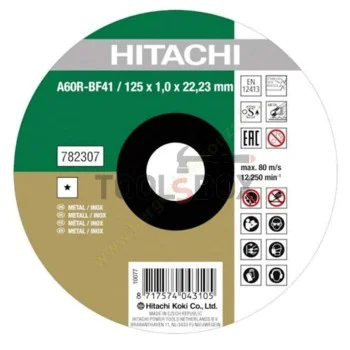 Диск карбофлексов за рязане на метал и неръждавейка Hitachi 782307 ф125