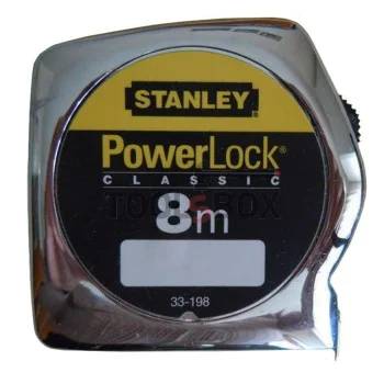 Ролетка ергономична с хромиран корпус STANLEY 0-33-198 8.0 м