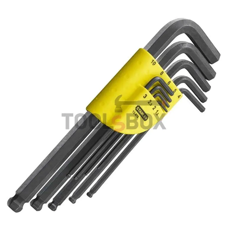 Wrench L-shaped 6-wall with ball set STANLEY 9 pcs 1-13-976