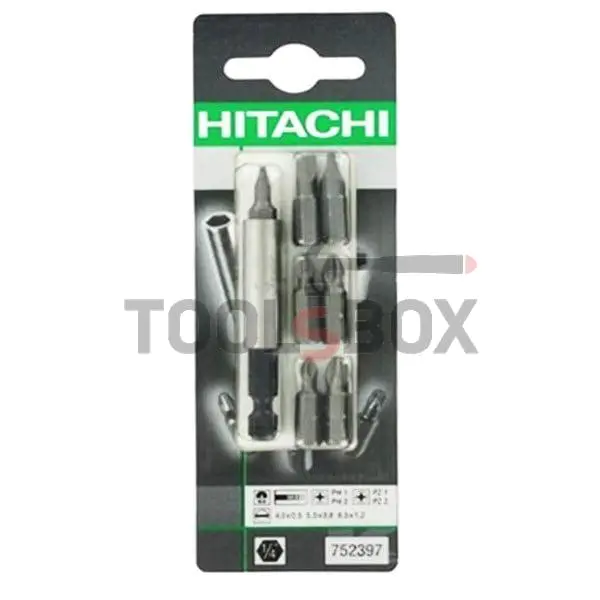 Bit with magnetic holder set Hitachi 752397 PH-PZ-SB, 8 pcs