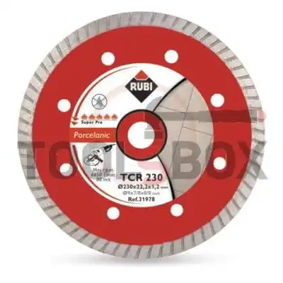 Diamond cutting disc for ceramics, porcelain, etc. u 115x22.23 mm, Rubi 31972 TCR