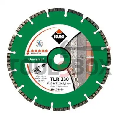 Universal diamond disc for dry cutting 230x22.23 mm / Rubi 31968 Universal TLR