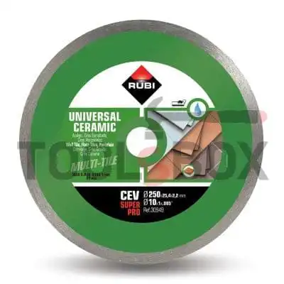 Diamond wet cutting disc for ceramic tiles ф 250x25.4 mm, Rubi 30949 CEV-250 SUPERPRO