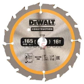 Диск за циркуляр DeWALT DT1934 HM за дърво ф 165х 20х 1.8, z 24