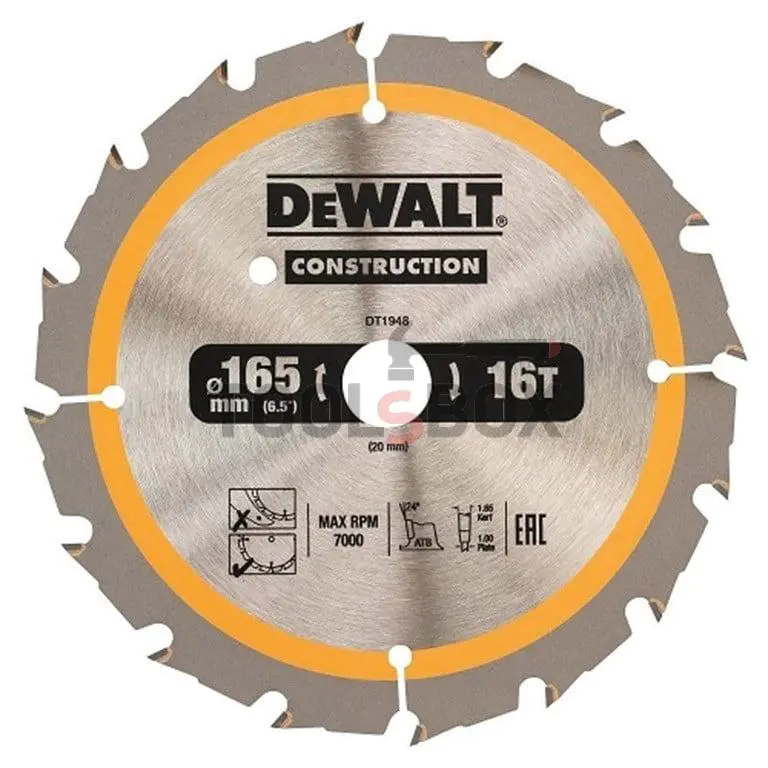 DeWALT DT1934 HM circular saw blade for wood ф 165x 20x 1.8, z 24