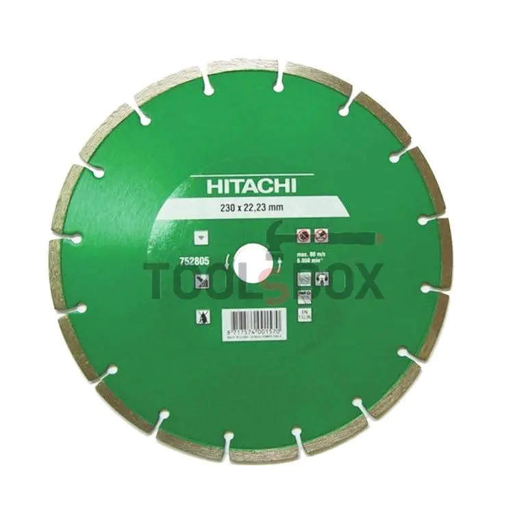 Diamond disc for wet and dry cutting of bricks, concrete and tiles Hitachi 752805 ф 230х 22.23 mm