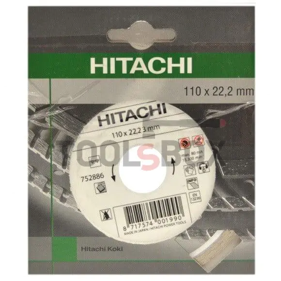 Hitachi diamond wet cutting disc 752886 ф 110х 22.23 mm