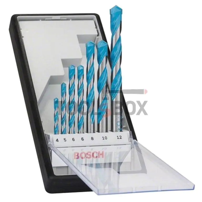 Drill bits with carbide inserts CYL-9 Multi Construction Bosch, with cylindrical shank universal ф 4.00- 12.00 mm, 7 pcs set