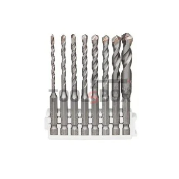 Свредла с твърдосплавни пластини Bosch Hex-9 Ceramic, с 6-стен опашка 1/4" за керамика ф 3.00- 10.00 мм, 8 бр комплект