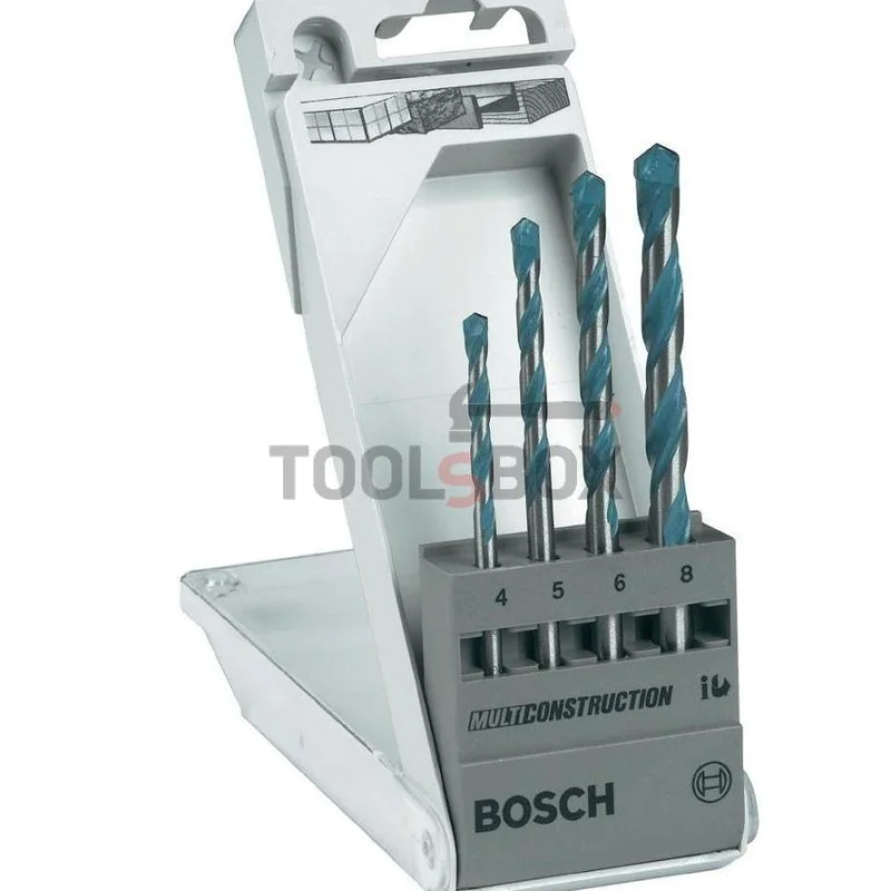 Drill bits with carbide inserts CYL-9 Multi Construction Bosch, with cylindrical shank universal ф 4.00- 8.00 mm, 4 pcs set