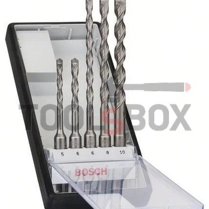 Drill bits with carbide inserts SDS-plus-5X Bosch, for concrete and reinforced concrete ф 5.00- 10.00 mm, 5 pcs. set