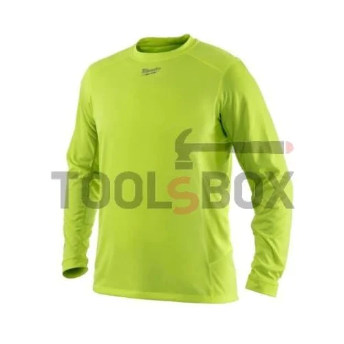 Milwaukee WWLSY, WORKSKINTM LIGHT WEIGHT PERFORMANCE LONG SLEEVE SHIRT - HI-VIS