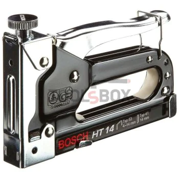 Такер с метален корпус Bosch HT 14, за кламери 4-14 мм тип 53 и щифт 14 мм тип 41