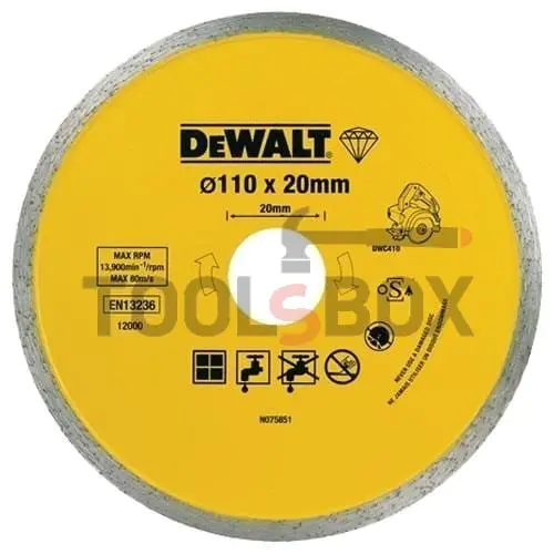 Diamond disc for wet cutting of granite, marble and ker. DeWALT f110