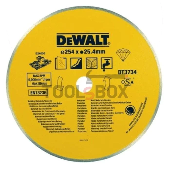 DeWALT DT3734 diamond disc for wet cutting of ceramics, 254