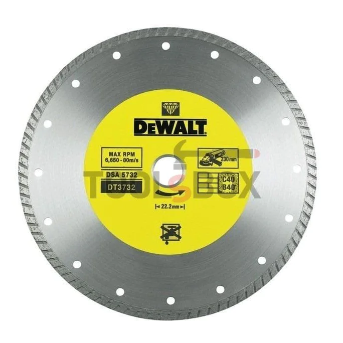 Diamond disc for dry cutting of concrete, tiles, marbles DeWALT DT3712 , 125 - 22.23mm