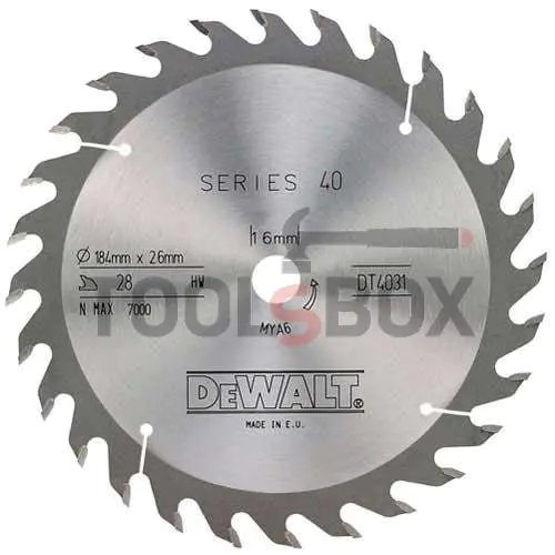 HM circular saw blade for wood DeWALT DT4031