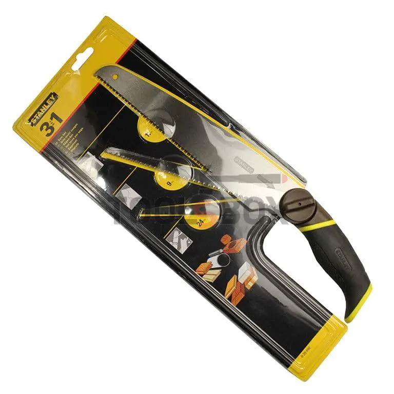 Folding hand saw STANLEY with three blades for wood, metal and drilling 0-20-092