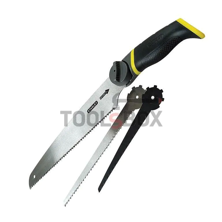 Folding hand saw STANLEY with three blades for wood, metal and drilling 0-20-092